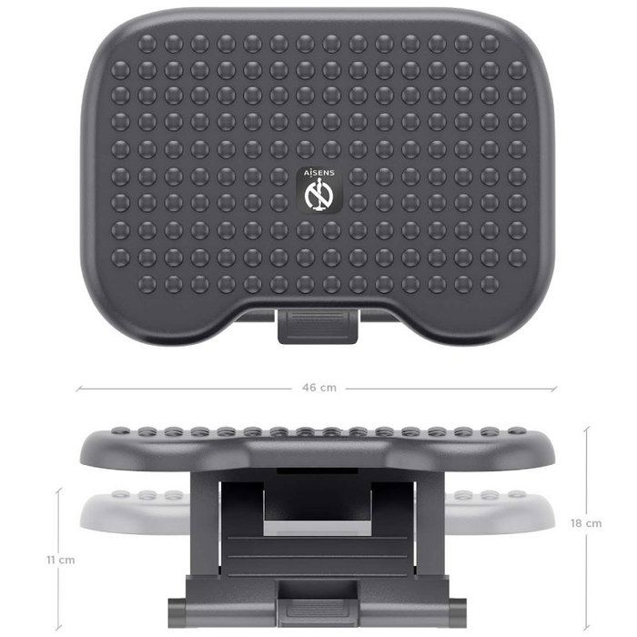 Aisens Reposapiés Ergonómico Inclinable y Ajustable Negro Aisens Reposapiés Ergonómico Inclinable y Ajustable Negro
